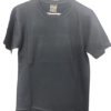 T-Shirt Solid Round Neck Plan Black Cotton - Image 3