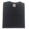 T-Shirt Solid Round Neck Plan Black Cotton - Image 2