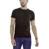 T-Shirt Solid Round Neck Plan Black Cotton